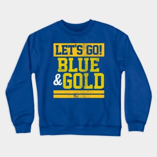 Let's Go Blue & Gold Team Favorite Colors Vintage Game Day Crewneck Sweatshirt